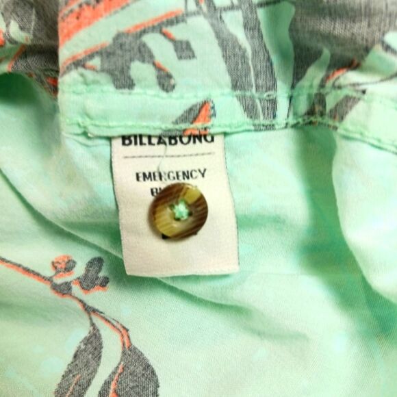Billabong Sundays Short Sleeve Casual Button Down Shirt Floral 80s Surfer Mens L - Picture 5 of 9